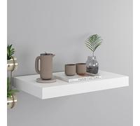 HaoChrymec Estante Flotante Blanco, Panel Decorativo MDF con Estructura Metálica, Diseño Panal Moderno, Soporte Invisible, Ideal para Libros, Decoración y Colecciones, 40x23x3.8 cm