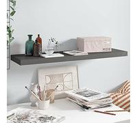 HaoChrymec Estante Flotante de Pared, MDF con Estructura Metálica, Diseño Panal Gris Brillante, Soporte Invisible, Almacenamiento Decorativo Moderno, Sala de Estar Dormitorio, 90x23.5x3.8 cm