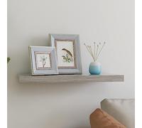 HaoChrymec Estante Flotante Moderno, Panel MDF Gris Hormigón con Estructura Metálica, Diseño Panal, Soporte 7 kg, Montaje Invisible, para Salón, Dormitorio, Oficina, 60x23.5x3.8 cm