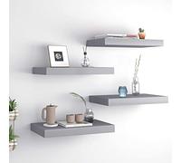 HaoChrymec Estantes Flotantes de Pared, 4 Unidades Gris, MDF con Estructura Metálica, Diseño Panal Moderno, Soporte 5 kg, Fácil Instalación, Libros y Decoración, 40x23x3.8 cm