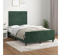 HaoChrymec Estructura de Cama con Cabecero Ajustable, Tapizado en Terciopelo Verde Oscuro, Diseño Moderno con Soporte Robust, Cama Individual Ideal para Dormitorio Principal o Juvenil, 120x200 cm