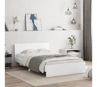 HaoChrymec Estructura de Cama con Cabecero, Blanco, Diseño Moderno con Soporte Lumbar, Cama Individual Ideal para Dormitorios Juveniles o Habitaciones Pequeñas, 120x190 cm