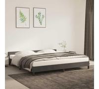 HaoChrymec Estructura de Cama con Cabecero de Terciopelo, Diseño Moderno y Robusteco, Cama Matrimonial Ideal para Dormitorio Principal o Adulto, Color Gris Oscuro, 200x200 cm