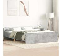 HaoChrymec Estructura de Cama con Cabecero, Diseño Moderno con Soporte Integral, Cama Individual Ideal para Dormitorios Juveniles o Habitaciones Pequeñas, Color Gris Hormigón, 135x190 cm