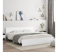 HaoChrymec Estructura de Cama con Cabecero e Iluminación LED, Diseño Moderno con Soporte Lumbar, Cama Juvenil Ideal para Dormitorio Principal o Habitación Matrimonial, Color Blanco, 180x200 cm