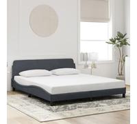 HaoChrymec Estructura de Cama con Cabecero, Terciopelo Suave Gris Oscuro, Diseño Ondulado Moderno, Cama Matrimonial Ideal para Dormitorio Principal o Adulto, 180x200 cm