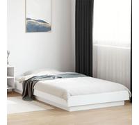 HaoChrymec Estructura de Cama con Luces LED, Material Madera, Diseño Moderno con Integrado, Cama Individual Ideal para Dormitorio Principal o Juvenil, Color Blanco, 100x200 cm