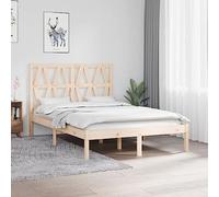 HaoChrymec Estructura de Cama de Madera de Pino Macizo, Diseño Clásico con Cabecero Alto, Cama Individual Ideal para Dormitorios Juveniles o Habitaciones Pequeñas, 120x200 cm