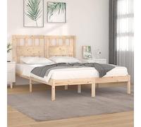 HaoChrymec Estructura de Cama de Madera de Pino Macizo, Diseño Clásico con Cabecero, Cama Individual Ideal para Dormitorios Juveniles o Habitaciones Pequeñas, Color Natural, 120x190 cm