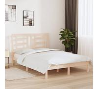HaoChrymec Estructura de Cama de Madera Maciza de Pino, Diseño Moderno con Cabecero, Cama Juvenil Ideal para Dormitorio Principal o Habitación Joven, Color Natural, 140x190 cm