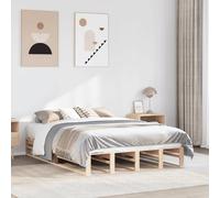 HaoChrymec Estructura de Cama de Madera Maciza de Pino, Diseño Sólido con Base de Láminas, Cama Juvenil Ideal para Dormitorio Principal o Habitación Infantil, 140x190 cm