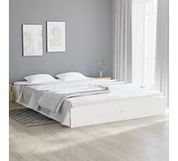 HaoChrymec Estructura de Cama de Madera Maciza, Diseño Moderno con Base Sólida, Cama Juvenil Ideal para Dormitorio Principal o Infantil, Color Blanco, 140x200 cm