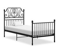 HaoChrymec Estructura de Cama de Metal Negro, Diseño Sólido con Base Resistente, Cama Individual Ideal para Dormitorio Juvenil o Habitación Individual, Color Negro, 90x200 cm