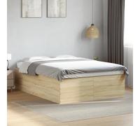 HaoChrymec Estructura de Cama, Material Madera de Ingeniería, Diseño Moderno y Minimalista, Cama Individual Ideal para Dormitorios Juveniles o Habitaciones Pequeñas, Color Roble Sonoma, 120x200 cm
