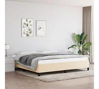 HaoChrymec Estructura de Cama Tapizada en Tela Crema, Diseño Moderno con Soporte Reforzado, Cama Matrimonial Ideal para Dormitorio Principal o Habitación Juvenil, Color Crema, 200x200 cm