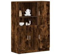 HaoChrymec Juego de 2 Gabinetes de Cocina en Madera de Roble Ahumado, Almacenamiento Modular con Estantes y Puertas, Diseño Funcional para Hogar o Negocios, 95x41.5x131.5 cm