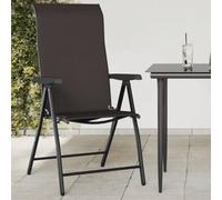 HaoChrymec Juego de 4 Sillas Plegables de Jardín,Ratán Sintético y Acero,Altura Ajustable en 6 Posiciones,Diseño Plegable y Reposabrazos,Sillones Jardín Exterior,Color Negro Marrón,69 x 54.5 x 111 cm