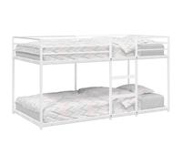 HaoChrymec Litera Blanca de Acero, Estructura Robust con Escalera Integrada y Barandillas de Seguridad, Literas Juveniles Ideal para Habitaciones Infantiles y Juveniles, Color Blanco, 80x200 cm