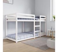 HaoChrymec Litera de Madera Maciza de Pino, Diseño Seguro con Barandillas, Literas Juveniles Ideal para Habitaciones Infantiles y Juveniles, Color Blanco, 80x200 cm