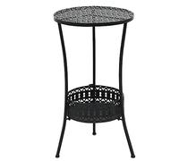 HaoChrymec Mesa de Bistro, Mesa Alta Exterior e Interior de Metal Negro, Diseño Vintage con Estante Inferior, Ideal para Barra Bar, Jardín, Terraza o Comedor, 40 x 70 cm