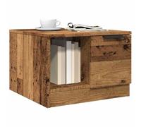 HaoChrymec Mesa de Centro con Almacenamiento, Madera de Ingeniería, Estilo Recuperado, Mesa Auxiliar para Sofá, Coffee Table Moderna, Color Madera Envejecida, 50x50x36 cm