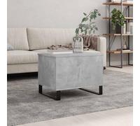 HaoChrymec Mesa de Centro Moderna, Madera de Ingeniería Gris Hormigón con Patas de Metal, Altura Ajustable, Almacenamiento Oculto, Mesa Auxiliar para Sofá, Coffee Table, 60x44.5x45 cm