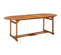 HaoChrymec Mesa de Comedor Exterior, Madera Maciza de Acacia, Resistente a la Intemperie, Diseño Rústico, Mesa Jardin Exterior, Mesa Comedor, para Jardín, Terraza, Patio, Color Natural, 220x90x75 cm