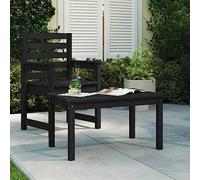 HaoChrymec Mesa de Jardín Exterior, Madera Maciza de Pino Natural, Diseño Robustos y Estable, Mesa Auxiliar Exterior, Ideal para Jardín, Terraza o Camping, Color Negro, 82.5 x 50.5 x 45 cm