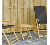 HaoChrymec Mesa Plegable de Bambú para Exterior, Diseño Compacto y Plegable, Resistente a la Intemperie, Ideal como Mesa Plegables Comedor o Mesa Auxiliar Exterior,Natural, 45 x 45 x 45 cm