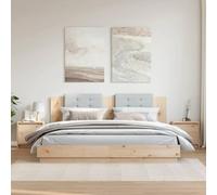 HaoChrymec Mesitas de Noche 2 uds, Madera Maciza de Pino Natural, Diseño Clásico con Amplio Almacenamiento, Mesa de Cabeceira, Mesitas Auxiliares, para Dormitorio, 40x30.5x40 cm