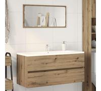 HaoChrymec Mueble Bajo Lavabo Artisan Roble, Madera de Ingeniería, Diseño Compacto, Armario Baño Auxiliar, para Baño, Dormitorio y Vestidor, Color Roble Artesanal, 100 x 38.5 x 45 cm