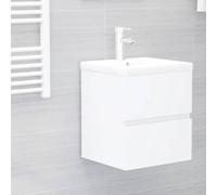 HaoChrymec Mueble Bajo Lavabo Blanco, Madera Contrachapada, Diseño Elegante, Armario Multiusos, Cajón de Almacenaje, Mueble de Baño Auxiliar, Requiere Montaje, para Baño, 41 x 38.5 x 45 cm