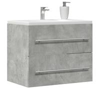 HaoChrymec Mueble Bajo Lavabo Gris Hormigón, Madera, Diseño Compacto, Mueble Baño Auxiliar, Armario Multiusos, Requiere Montaje, para Baño y Lavabo, 60 x 38.5 x 48 cm