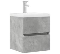 HaoChrymec Mueble Bajo Lavabo Gris Hormigón, Material de Madera, Armario Multiusos, Mueble Auxiliar Baño, Diseño Compacto, Requiere Montaje, para Baño y Sala de Estar, 41 x 38.5 x 45 cm