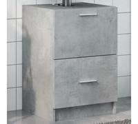 HaoChrymec Mueble Bajo Lavabo Gris Hormigón, Material Madera, Mueble Baño Auxiliar, Armario Multiusos, con Cajón y Compartimento, 40 x 37 x 59 cm