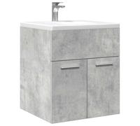 HaoChrymec Mueble Bajo Lavabo Gris Hormigón, Material Madera y Hierro, Diseño Compacto, Armario Multiusos, Apto para Baño y Cocina, Requiere Montaje, 41 x 38.5 x 46 cm