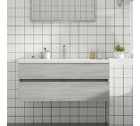 HaoChrymec Mueble Bajo Lavabo Gris Sonoma, Madera de Ingeniería, Diseño Funcional, Mueble Baño Auxiliar, Armario Multiusos, Apto para Baño y Vestidor, 100 x 38.5 x 45 cm
