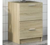 HaoChrymec Mueble Bajo Lavabo, Madera de Ingeniería, Armario Multiusos, Mueble Auxiliar de Baño, Diseño Compacto, Ahorro de Espacio, Color Roble Sonoma, 40 x 37 x 59 cm