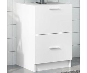 HaoChrymec Mueble Bajo Lavabo, Madera de Ingeniería, Diseño Compacto, Armario Multiusos, Mueble Auxiliar para Baño, Ahorro de Espacio, Color Blanco, 40 x 37 x 59 cm