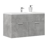 HaoChrymec Mueble Bajo Lavabo, Madera, Diseño Compacto, Mueble Baño Auxiliar, Armario Multiusos, para Baño y Cuarto de Baño, Color Gris Hormigón, 90 x 38.5 x 46 cm