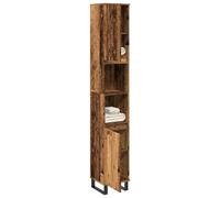 HaoChrymec Mueble de Baño Alto, Madera de Ingeniería, Diseño Sencillo con Patas de Hierro, para Baño, Dormitorio y Vestidor, Color Madera Reciclada, 30 x 30 x 190 cm