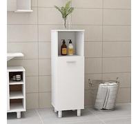 HaoChrymec Mueble de Baño Blanco, Madera Contrachapada, con 3 Compartimentos y Tirador, Diseño Compacto, para Baño, Oficina y Más, 30 x 30 x 95 cm