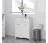 HaoChrymec Mueble de Baño Blanco, Madera de Ingeniería, Diseño Elegante, con 2 Compartimentos, Armario Multiusos, Ideal para Baño, Sala de Estar y Oficina, 60 x 33 x 80 cm