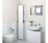 HaoChrymec Mueble de Baño Blanco, Madera de Ingeniería, Diseño Sencillo y Elegante, Mueble Auxiliar Baño, Armario Multiusos, para Baño, Dormitorio y Vestidor, 25 x 26.5 x 170 cm