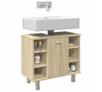 HaoChrymec Mueble de Baño con Almacenaje, Madera de Ingeniería, Diseño Compacto, para Baño, Dormitorio y Vestidor, Color Roble Sonoma, 60 x 32 x 53,5 cm