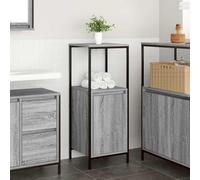 HaoChrymec Mueble de Baño con Estantes, Madera de Ingeniería, Diseño Gris Sonoma, Armario Multiusos, Mueble Bajo Lavabo, para Baño, Sala de Estar y Oficina, 36 x 35 x 95 cm