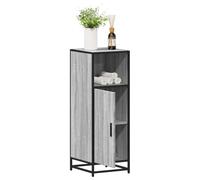 HaoChrymec Mueble de Baño con Estructura Metálica, Madera Resistente, Diseño Industrial, Armario de Baño, Mueble Auxiliar Baños, Armario Multiusos, Color Gris Sonoma, 35 x 37.5 x 100 cm