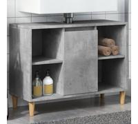 HaoChrymec Mueble de Baño de Pared, Madera de Ingeniería, Diseño Compacto, Armario Multiusos, Requiere Montaje, para Baño y Vestidor, Color Gris Hormigón, 80 x 33 x 60 cm