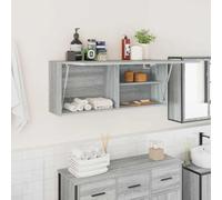 HaoChrymec Mueble de Baño de Pared, Madera de Panel, Diseño Práctico con Resorte de Gas, Armario de Baño Multiusos, para Baño, Cocina, Salón y Dormitorio, Color Gris Sonoma, 100 x 25 x 40 cm