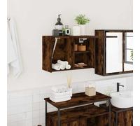 HaoChrymec Mueble de Baño de Pared, Material a Base de Madera, Diseño Minimalista, Armario Multiusos, para Baño, Cocina, Salón o Dormitorio, Color Roble Ahumado, 60 x 25 x 40 cm